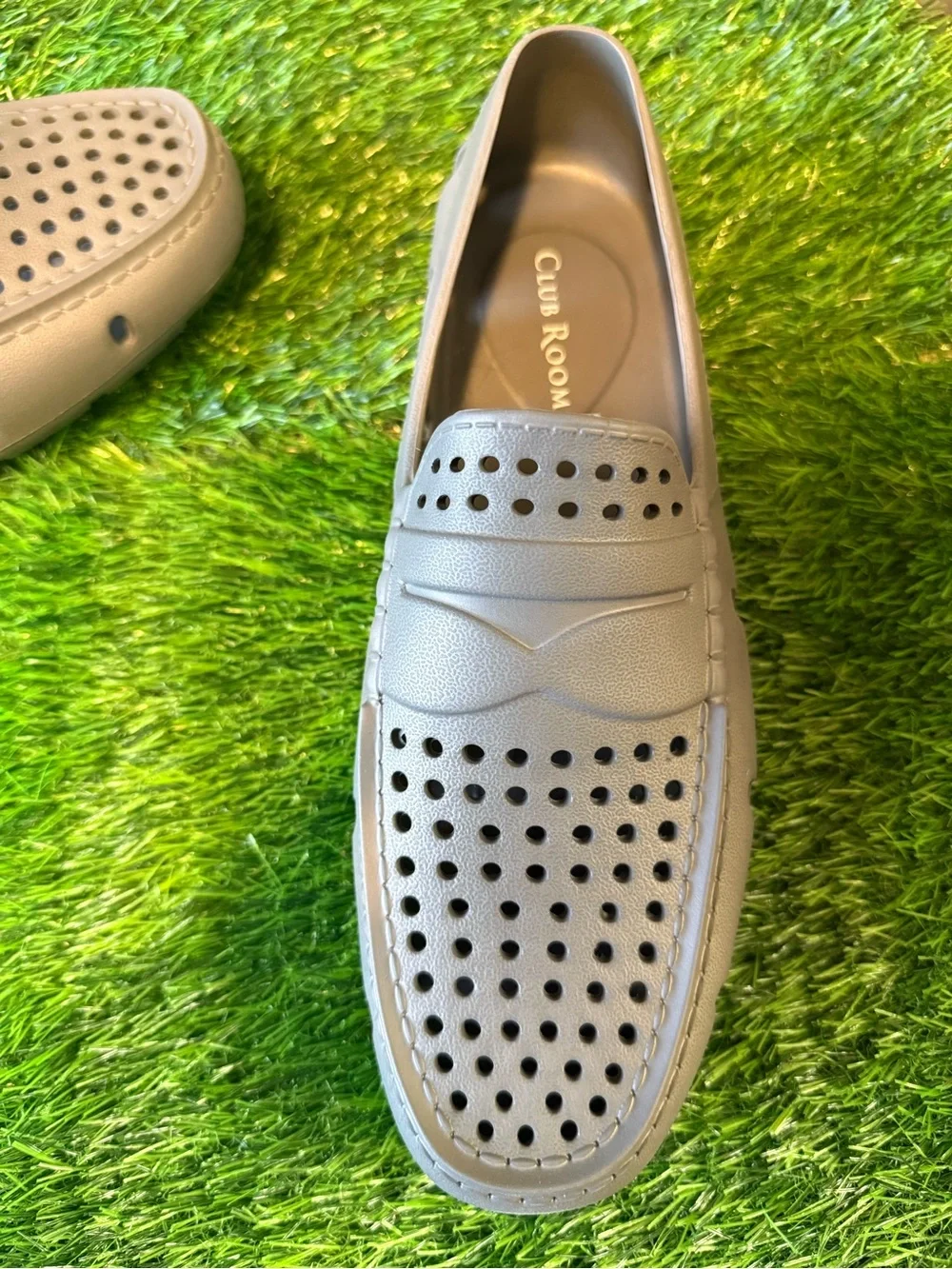 Charter Club Men’s Perforated Slip-On Loafers - Gray